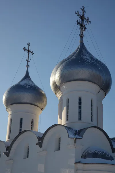 Cupolas and cross of Sophia cathedral, Vologda, Russia — 图库照片
