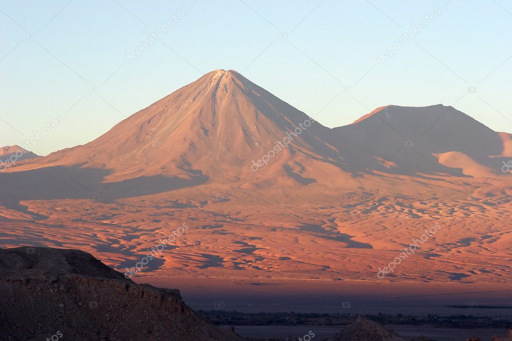 Licancabur volcano at sunset, Atacama Desert, Chile
