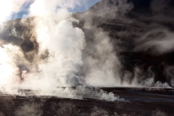 Vapor rising from geyser field, Chile — Stock Photo, Image