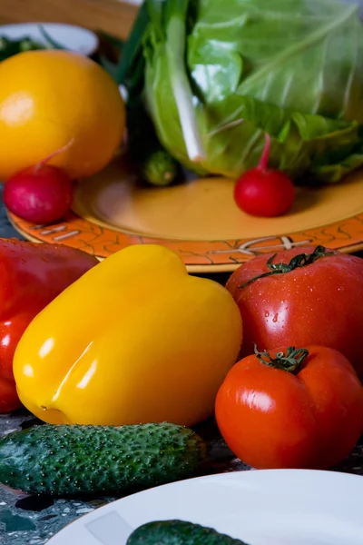 Kolorowe jasne pyszne warzywa — Zdjęcie stockowe
