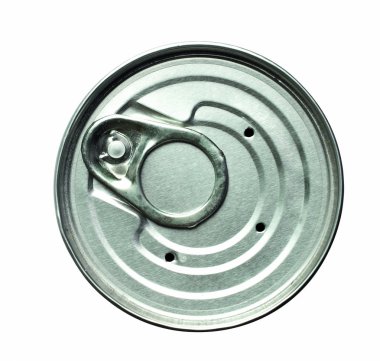 Isolated lid of tin can on white clipart