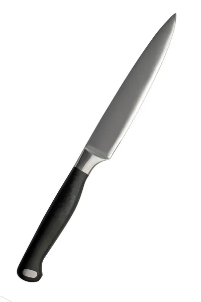 Black sharp kitchen knife — Stock Photo, Image