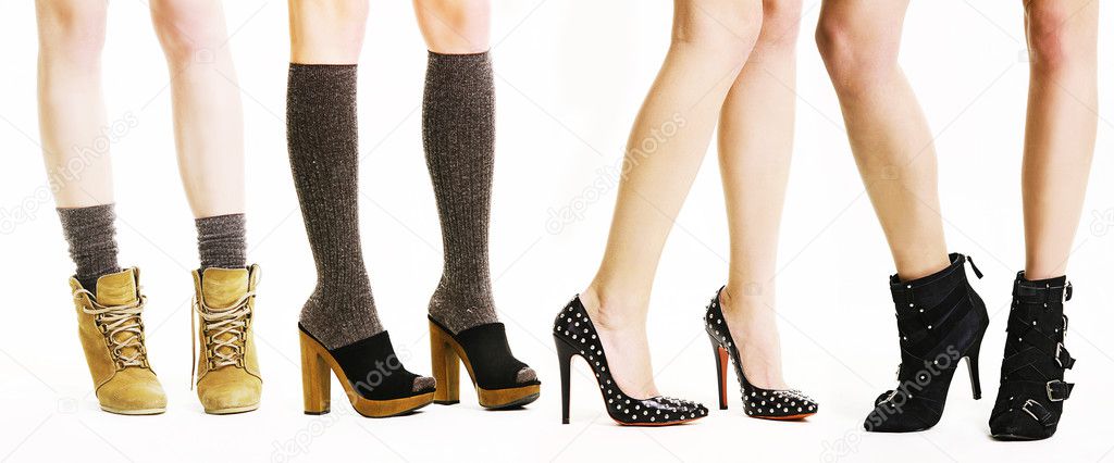 Legs in fashion footwear