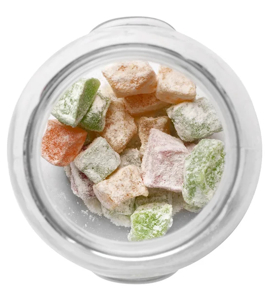 Socker godis i en glasskål — Stockfoto