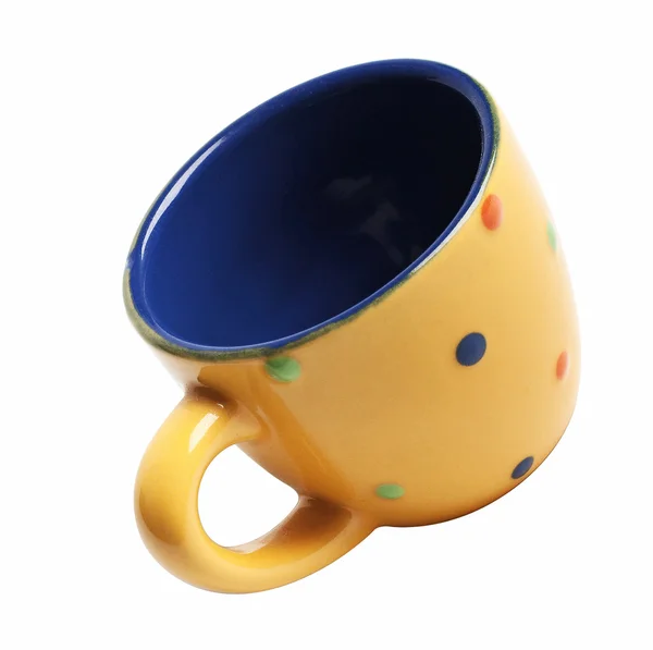 Funny yellow cup for cofee — Stock Photo, Image