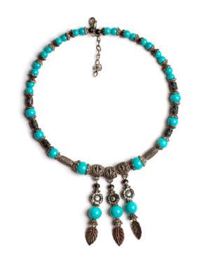 Indian retro necklaces from turquoise isolated clipart