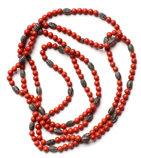 Indický retro náhrdelníky z červeného korálu — Stock fotografie
