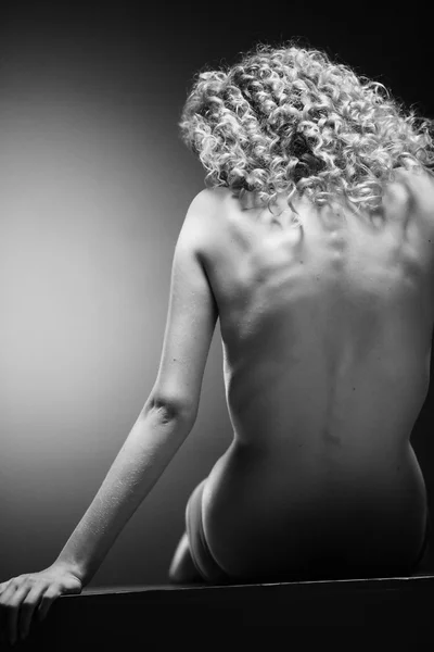 裸照回和年轻女性的身体 — 图库照片
