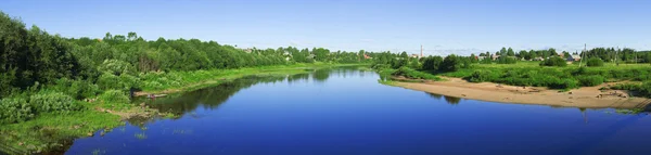 Panoramic view with river Kubena — Stock Photo, Image