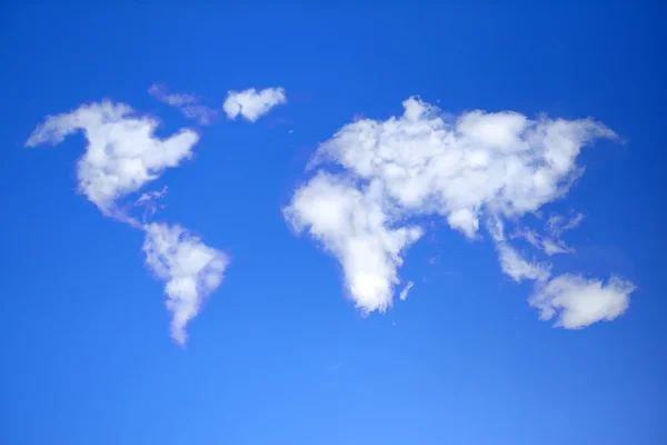 Sky with clouds in shape of world map. — Stock Photo, Image