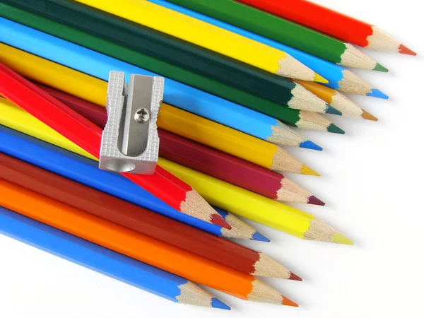 铅笔和卷笔刀 — 图库照片