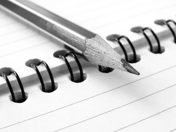 Pencil and notepad — Stock Photo, Image