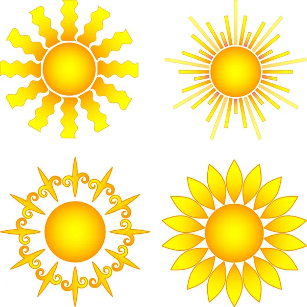 Коллекция солнца — стоковый вектор