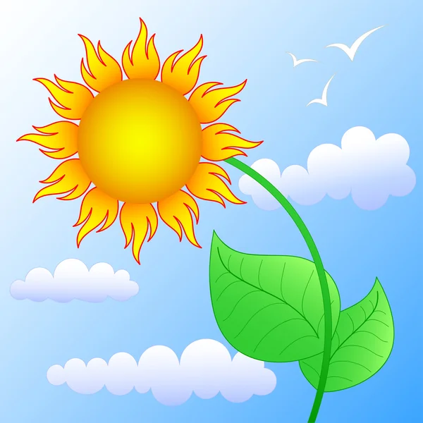 Sun as flower — Stock Vector