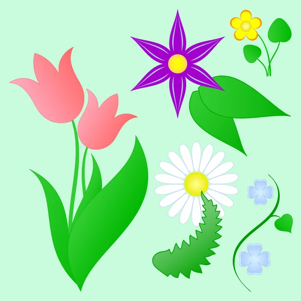 Σύνολο λουλούδια — Διανυσματικό Αρχείο