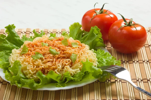 stock image Dish of noodles