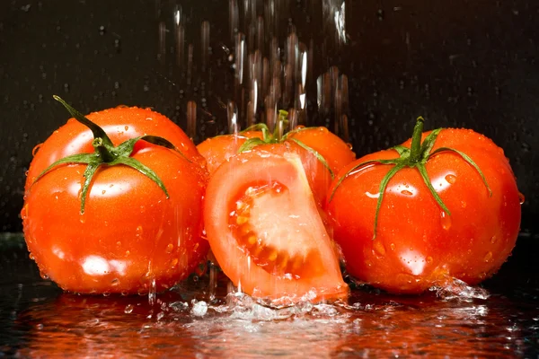 Rajčata ve vodě — Stock fotografie