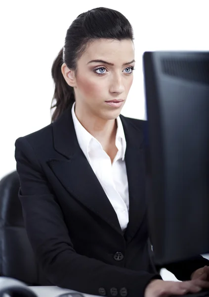 Serious business woman working — Stock Photo, Image