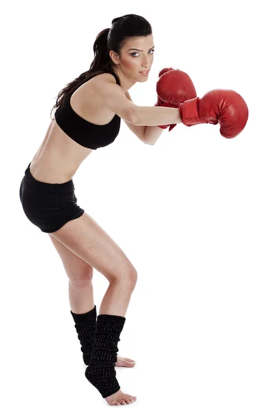 Mulher de kickboxing — Fotografia de Stock