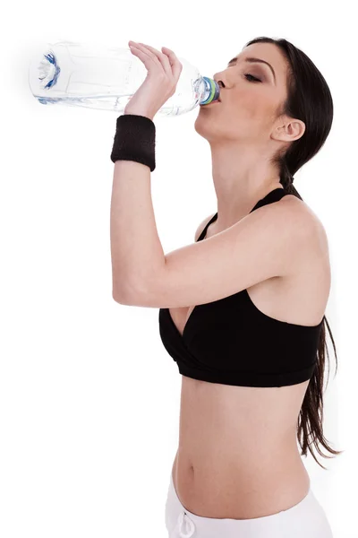 フィットネス女性飲料水 — ストック写真