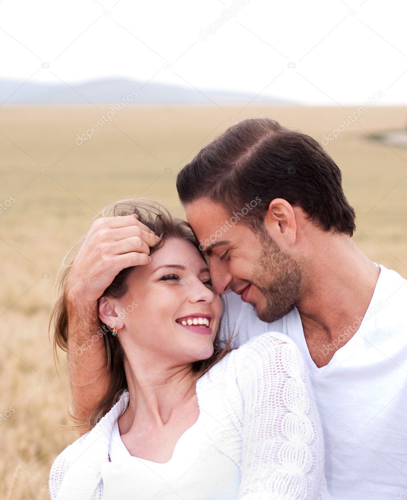 Happy woman with her boyfriend
