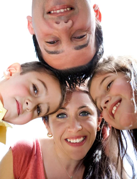 Closeup portrait of a happy family — Stockfoto