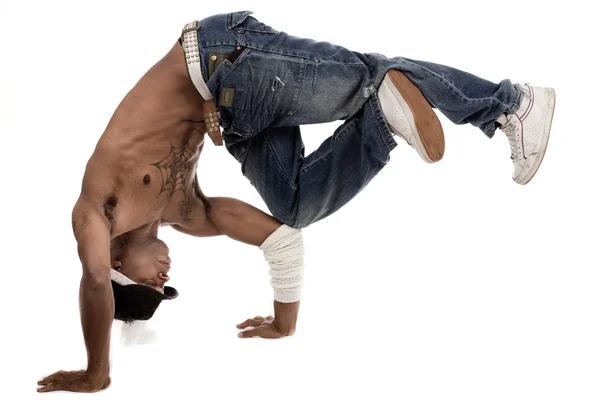 Dancer balancing his knees with his elbows — Φωτογραφία Αρχείου