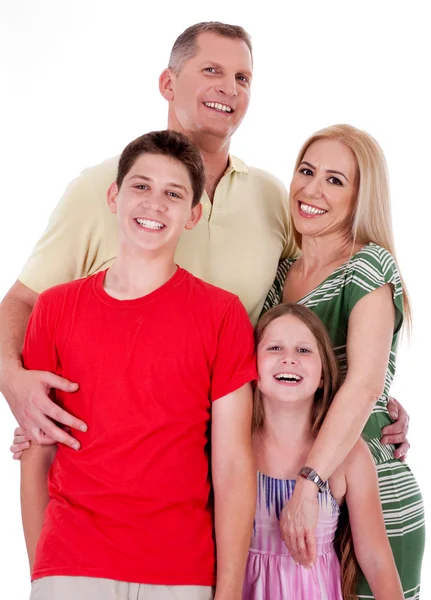 Geïsoleerde portret van gelukkige familie — Stockfoto