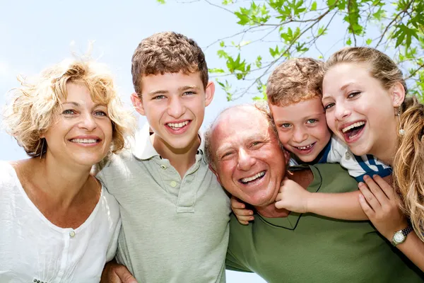 Close-up shot of a happy family — Stockfoto