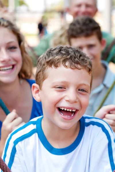 Happy young boy smiling — Stock Photo, Image