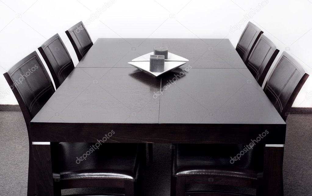 Modern dining table Stock Photo by 3710219