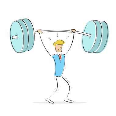 man doing weight lifting clipart