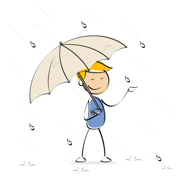 雨の日の子供持株傘 — ストック写真