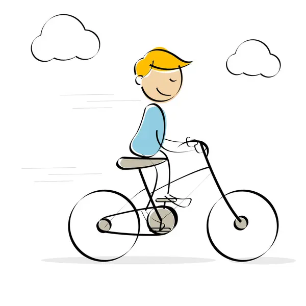 Kid njuter cykeltur — Stockfoto