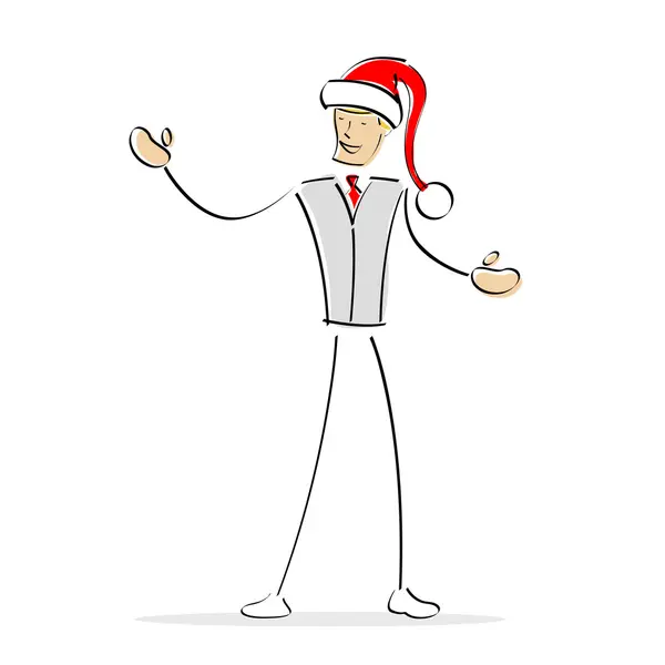 Man with santa hat — Stock Photo, Image