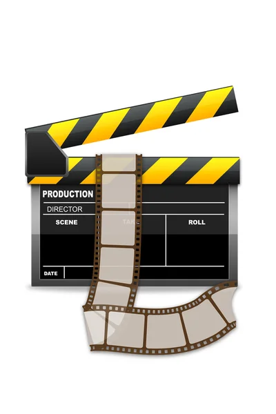 Reel laying on clapboard — Stock Photo, Image