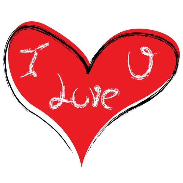 Coração com amor você texto — Fotografia de Stock