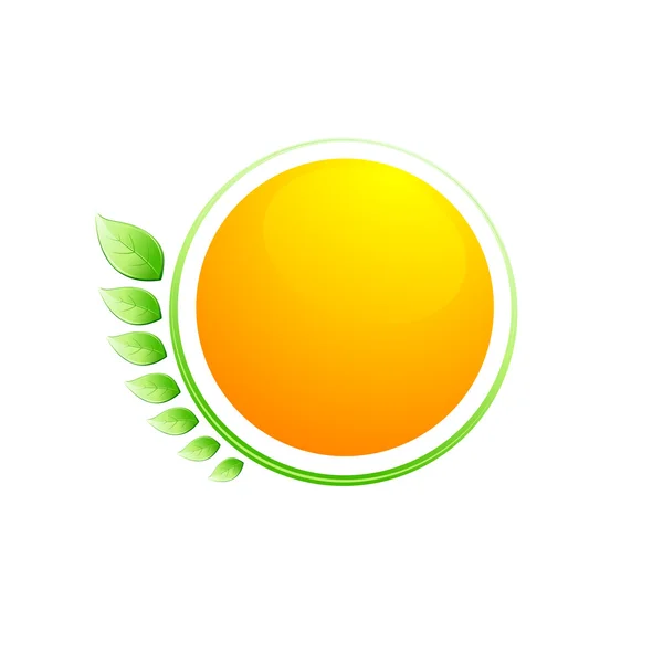 Icono con sol y hojas —  Fotos de Stock