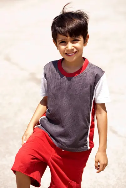 Young boy posing in style — Stock Photo, Image