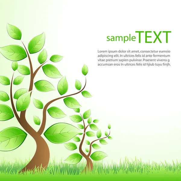 示例文本模板与树 — 图库照片