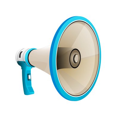 Illustration of megaphone on white clipart