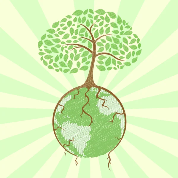 Árbol en globo — Foto de Stock