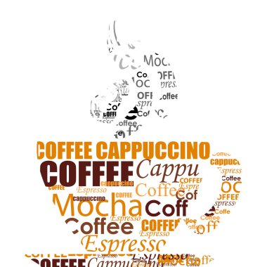 Typography coffee cup clipart