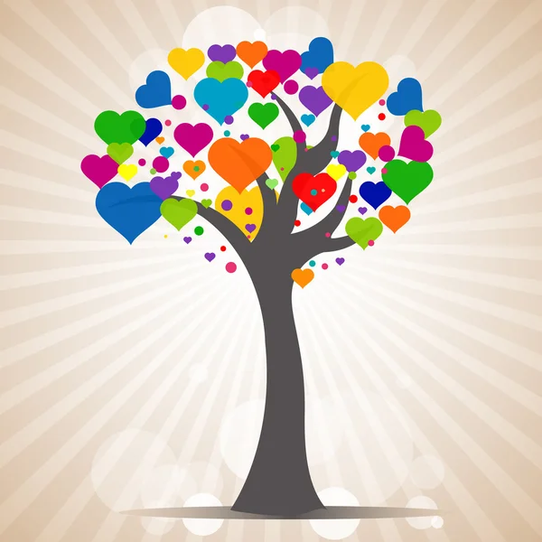 Tree with heart leaves — Stock Photo, Image