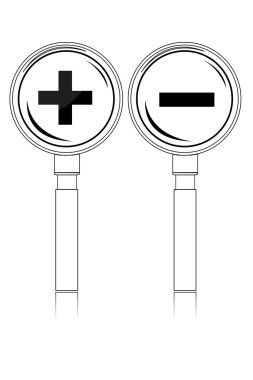 Increase-decrease magnifiers icons clipart