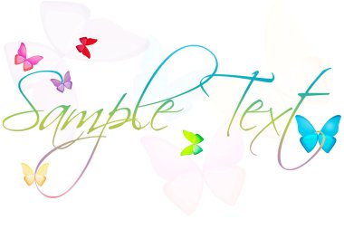 Sample text with butterflies clipart