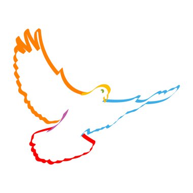 Colorful dove clipart