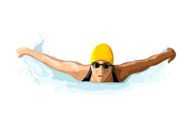 Lady swimmer clipart