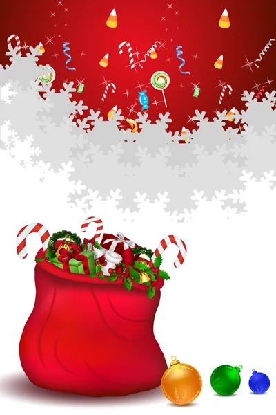 Weihnachtsmann-Tasche voller Geschenke — Stockfoto