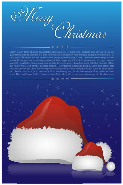 산타 모자와 크리스마스 벽지 — 스톡 사진